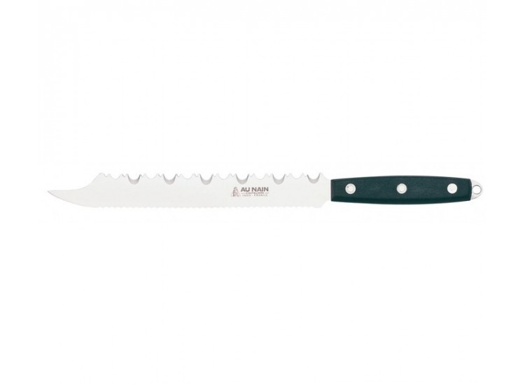 Couteau &agrave; surgel&eacute;s "Au Nain" lame 23cm inox double denture, manche noir.