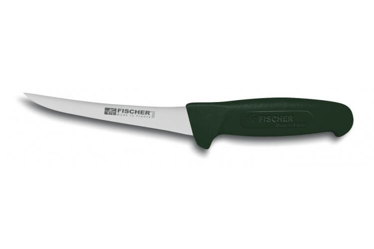 Couteau à désosser professionnel Fischer HACCP lame courbée 15cm manche noir
