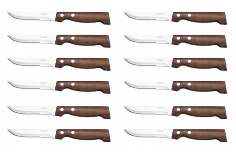 Coffret de 12 Couteaux à steak Arcos lame 11cm acier NITRUM® manche en bois