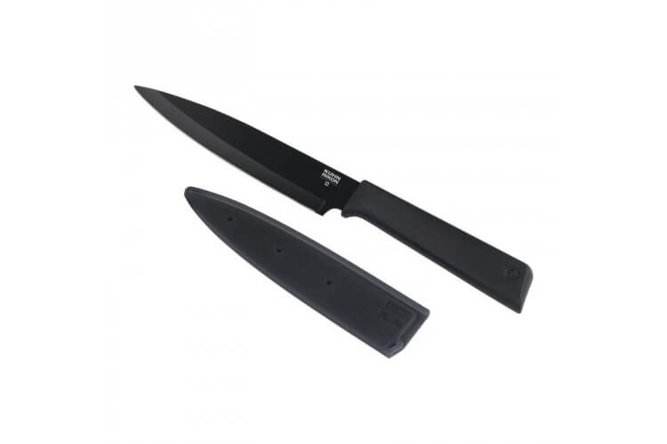 Couteau universel Kuhn Rikon Colori lame 12.5cm anti-adhésive noire + étui