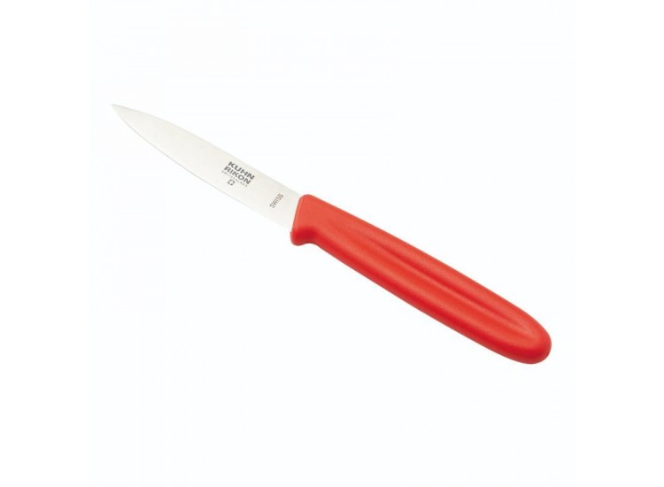 Couteau d'office Kuhn Rikon Swiss lame 8.5cm manche rouge