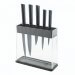 Bloc Kuhn Rikon COLORI transparent + 5 couteaux noir ultra-affûtés
