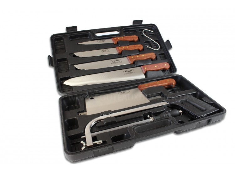 Malette de 7 couteaux et accessoires pour bouchers et chasseurs Pradel Excellence