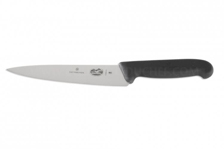 Couteau éminceur Victorinox 5.2003.19 lame de 19cm manche fibrox noir