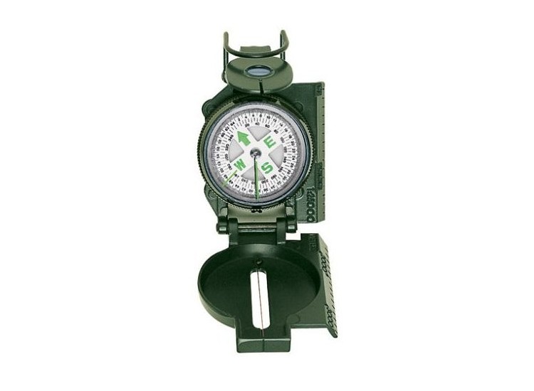 Boussole Herbertz boitier refermable metal gris/vert "ranger" 