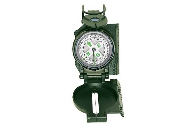 Boussole Herbertz boitier refermable metal gris/vert "ranger" 