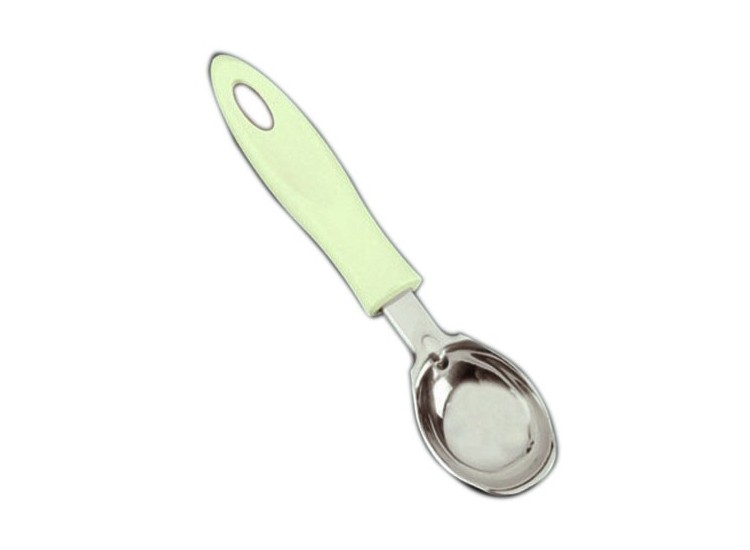 Cuill&egrave;re &agrave; glace inox et polym&egrave;re blanc Metaltex 