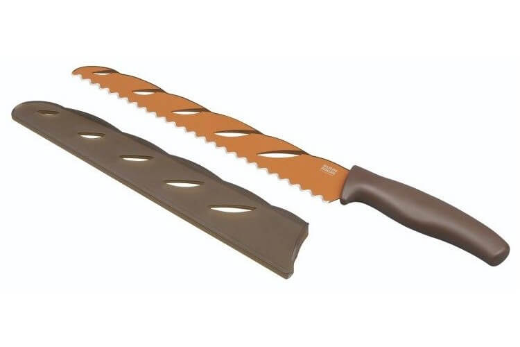 Couteau à pain Kuhn Rikon lame 26cm revêtement à motif original + étui