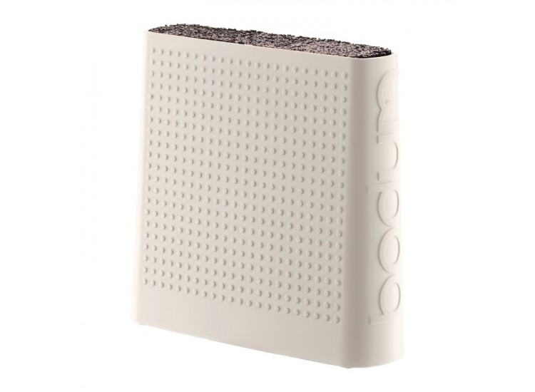Bloc vide et design BODUM silicone blanc jusqu'&agrave; 6 couteaux