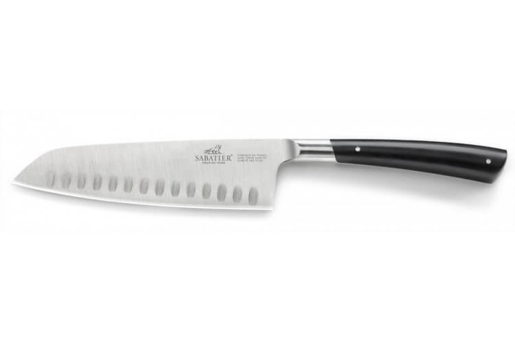 Couteau santoku Sabatier Edonist forgé alvéolé 18cm fabrication française