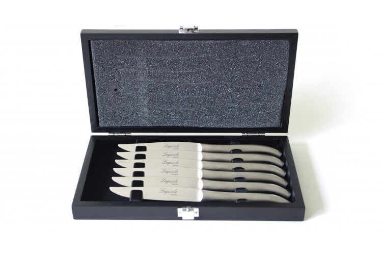 Coffret Laguiole Pradel 6 couteaux forgés élégants et micro-dentés