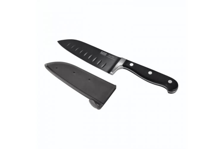 Couteau Santoku Kuhn Rikon Noir forgé lame 15cm anti-adhésive + étui