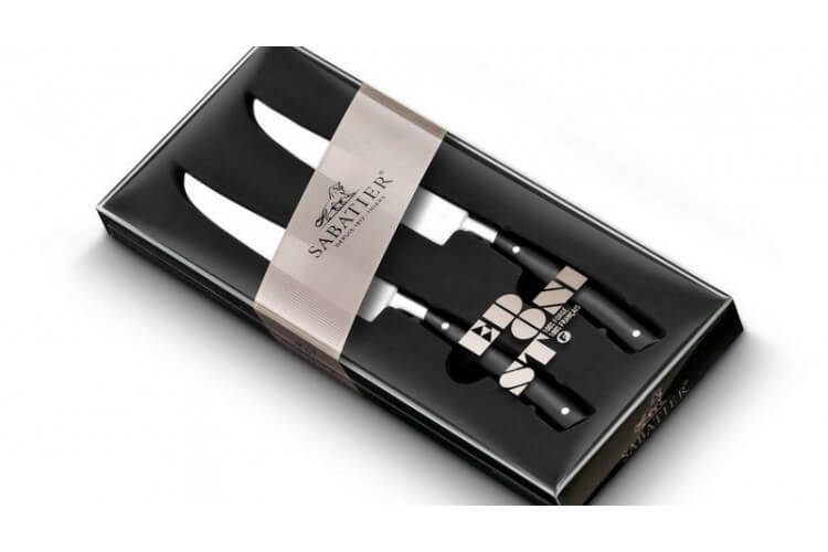 Coffret 2 couteaux à steak Sabatier Edonist forgés 12cm fabrication française
