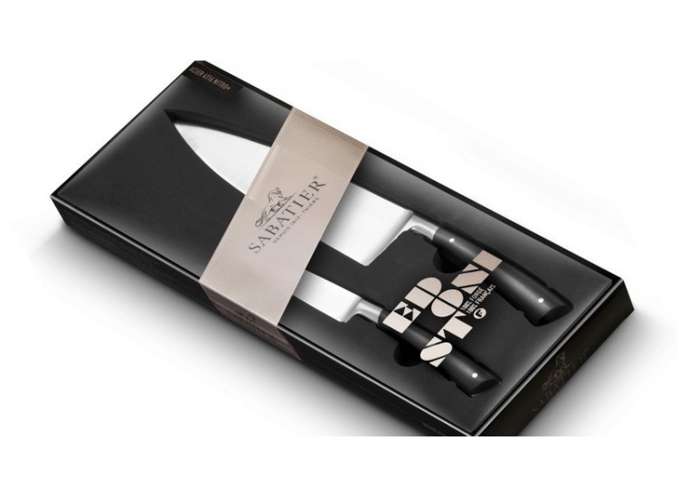 Coffret couteaux 1 chef + 1 office Sabatier Edonist lames forg&eacute;s