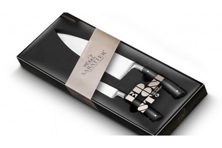 Coffret couteaux 1 chef + 1 office Sabatier Edonist lames forgés