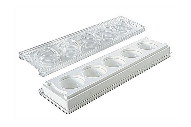 Moule pâtissier silicone blanc 5 sphères 3D diamètre 48mm