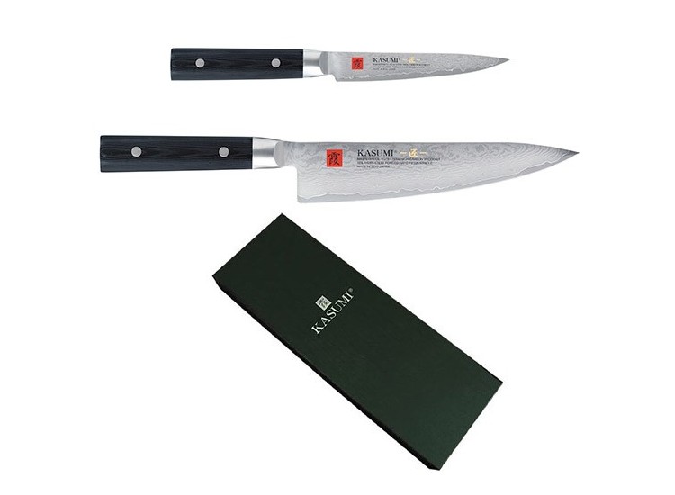 Coffret 2 couteaux japonais Kasumi Masterpiece haut de gamme Chef + Office