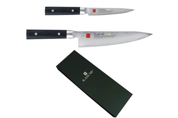 Coffret 2 couteaux japonais Kasumi Masterpiece haut de gamme Chef + Office