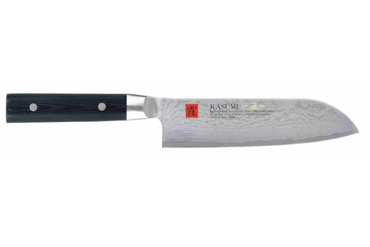 Couteau santoku japonais Kasumi Masterpiece damas haut de gamme 18cm 