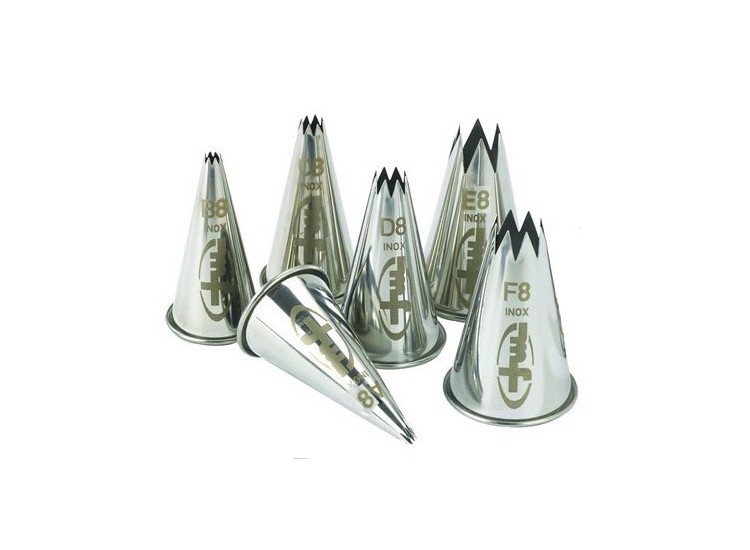 Bo&icirc;te de 6 douilles cannel&eacute;es inox Mallard Ferri&egrave;re
