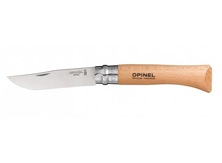 Couteau opinel traditionnel n&deg;10 lame 10cm virole tournante manche en h&ecirc;tre