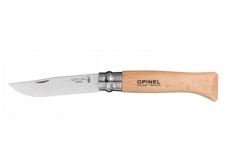 Couteau opinel traditionnel n&deg;8 lame 8.5cm virole tournante manche en h&ecirc;tre