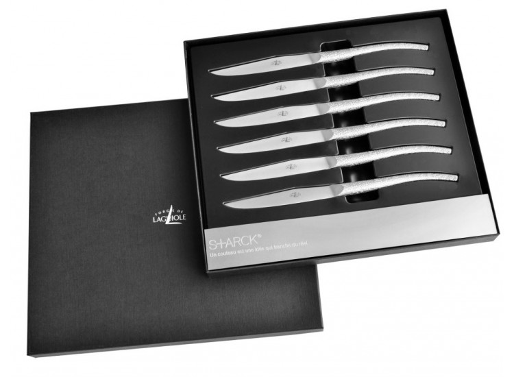 Coffret exceptionnel 6 couteaux de table Forge de LAGUIOLE design P. STARCK