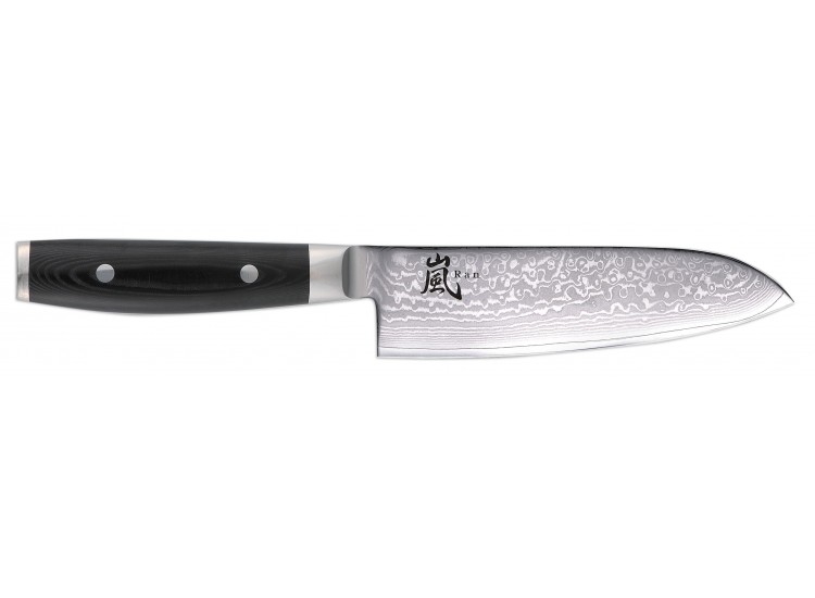 Couteau santoku japonais Yaxell RAN lame 16.5cm damas 69 couches
