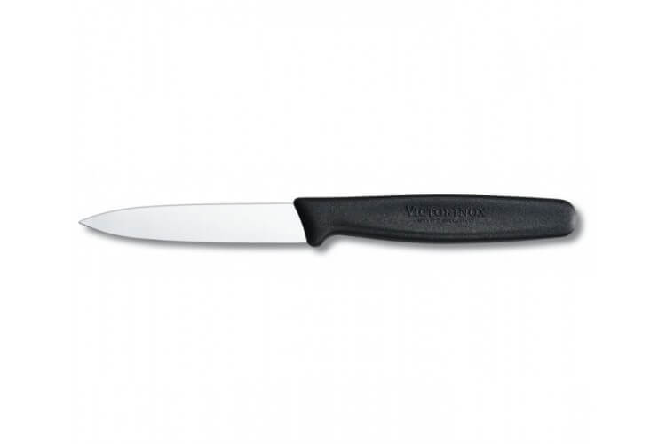 Couteau de table 8 cm Victorinox, lame lisse, manche noir