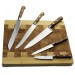 Bloc SABATIER Perigord en noyer laqué noir 5 couteaux forgés acier inox