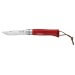 Couteau Opinel Baroudeur n°08 8.5cm virole tournante rouge + cordon