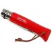 Couteau Opinel Baroudeur n°08 8.5cm virole tournante rouge + cordon