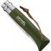 Couteau Opinel Baroudeur n°08 lame 8.5cm virole tournante manche kaki + cordon