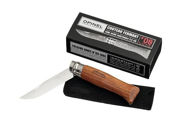 Couteau Opinel de luxe N°08 manche en padouk et lame inox