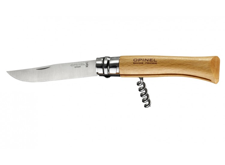 Couteau opinel traditionnel n&deg;10 lame 10cm virole tournante manche en h&ecirc;tre
