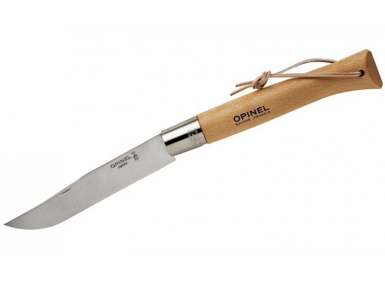 Couteau opinel G&eacute;ant n&deg;13 lame 22cm virole tournante manche h&ecirc;tre + lacet cuir