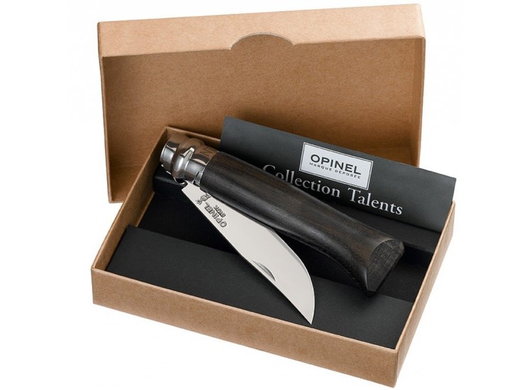 Couteau Opinel de luxe N&deg;08 manche en Eb&egrave;ne et lame inox