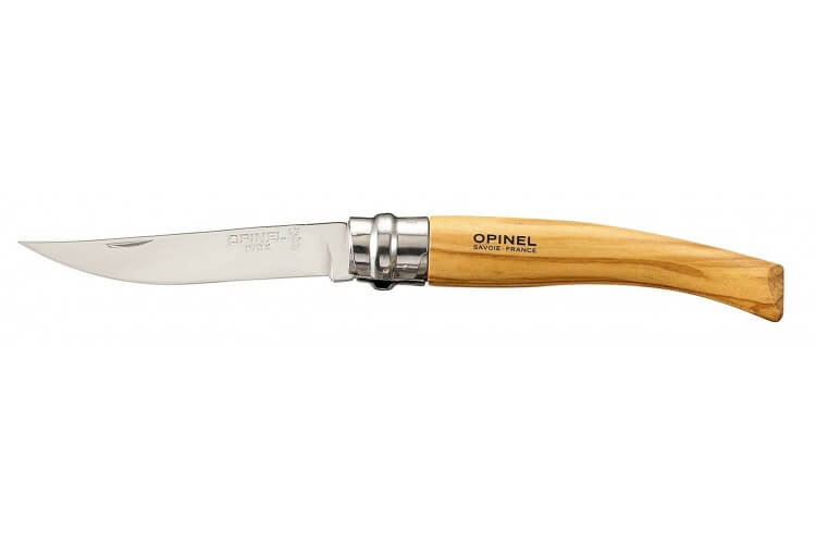Couteau opinel Effilé n°08 lame 8cm virole tournante manche en olivier