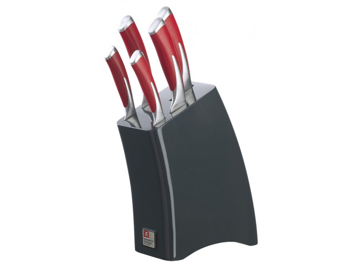 Bloc 5 couteaux de cuisine RICHARDSON Kyu Fire rouges