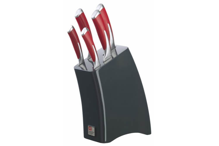 Bloc 5 couteaux de cuisine RICHARDSON Kyu Fire rouges