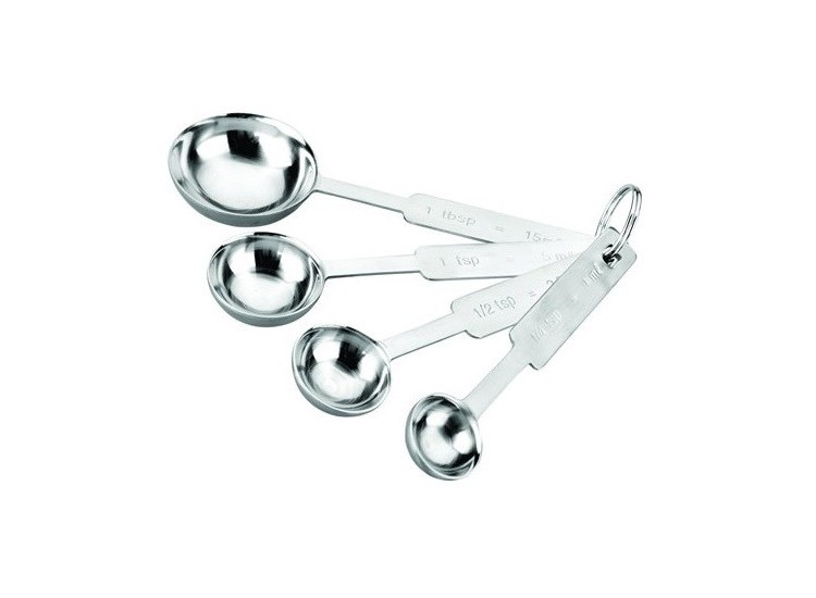 Set de 4 cuill&egrave;res &agrave; mesure tout inox de 1.25 &agrave; 15ml
