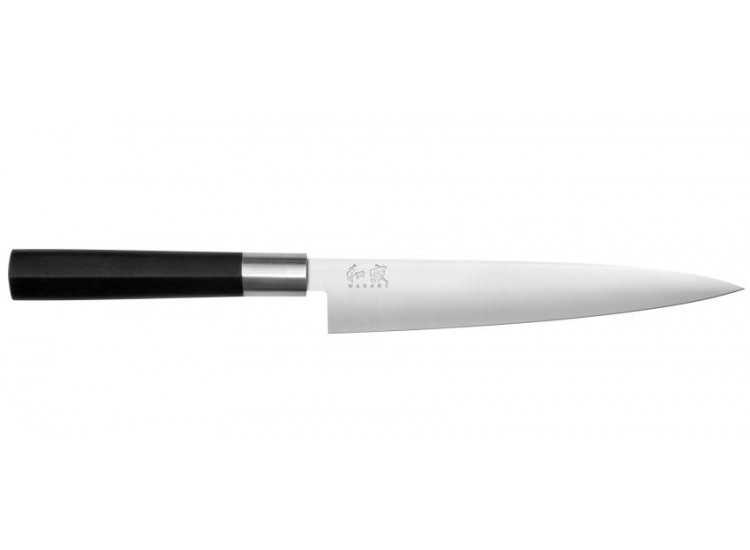 Couteau &agrave; jambon japonais KAI Wasabi Black lame flexible 18cm