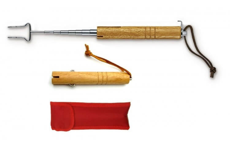 Fourchette à barbecue téléscopique 65cm + étui en nylon