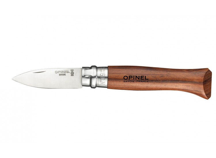 Couteau opinel &agrave; huitres n&deg;09 lame 6.5cm virole tournante manche en padouk