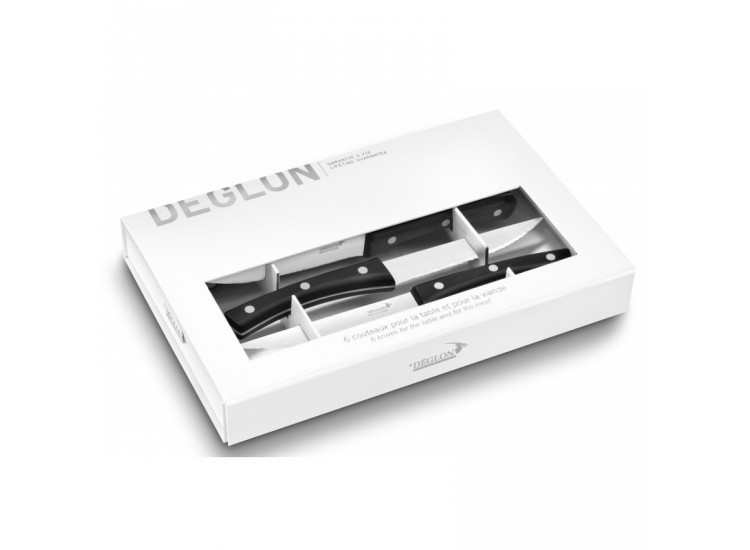 Coffret de 6 couteaux &agrave; steak 12cm DEGLON Brasserie