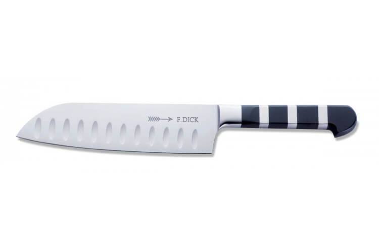 Couteau santoku forgé DICK 1905 lame alvéolée 18cm manche design