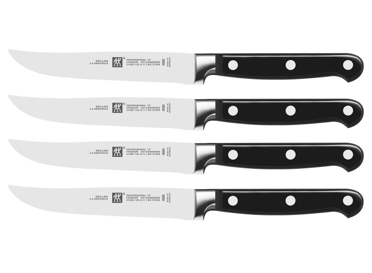 Coffret 4 couteaux &agrave; steak forg&eacute;s Zwilling PRO 12cm acier Friodur&reg;