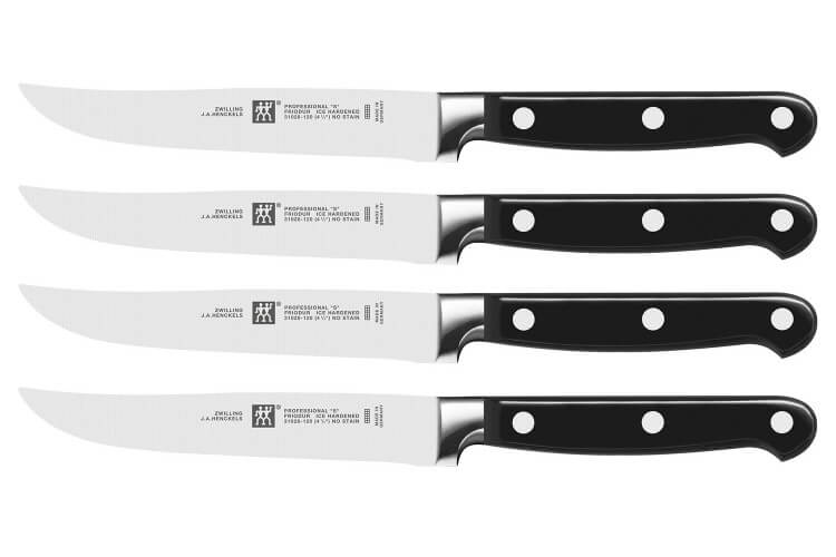 Coffret 4 couteaux à steak forgés Zwilling PRO 12cm acier Friodur®