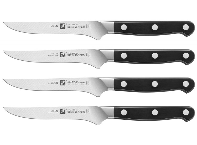 Coffret Zwilling PRO 4 couteaux &agrave; steak forg&eacute;s 12cm acier Friodur&reg;