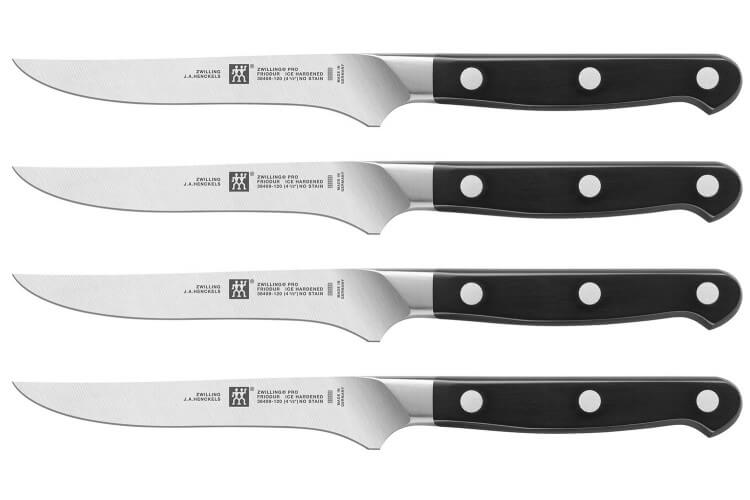 Coffret Zwilling PRO 4 couteaux à steak forgés 12cm acier Friodur®
